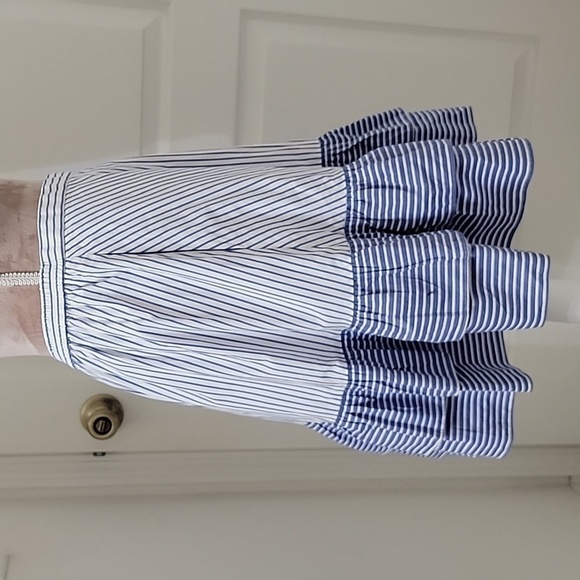 J Crew Size 6T "White Lagoon" Striped, Ruffled Tiered Skirt, Excellent Condition - Picture 4 of 11